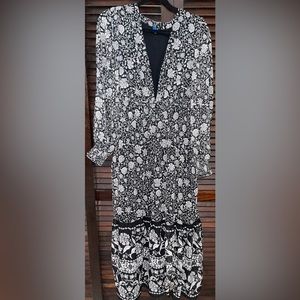 Waist (Defined), Floral (Print) Smocked Tie-Front Maxi Dress.